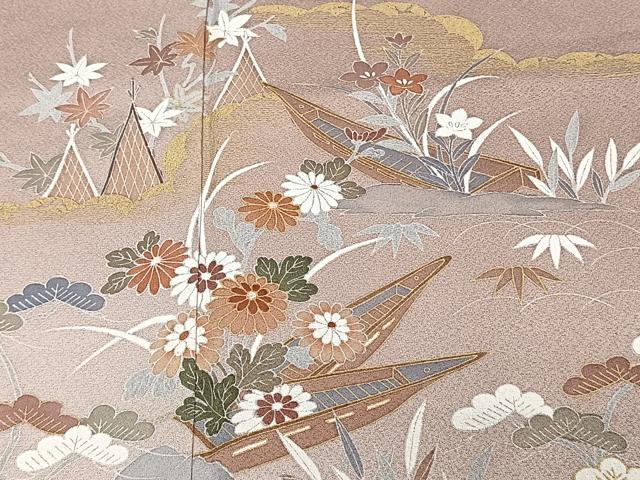 平和屋着物■訪問着　花筏　松竹梅　暈し染め　金彩　正絹　逸品　CABD3062xi
