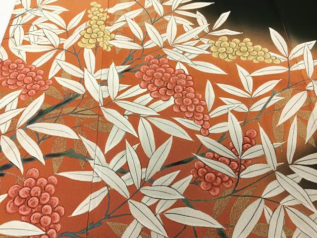 平和屋着物■豪華黒留袖 駒刺繍 南天文 暈し染め 金彩 正絹 逸品 CABD3073xi