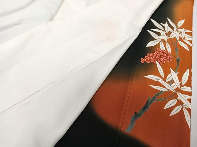 平和屋着物■豪華黒留袖 駒刺繍 南天文 暈し染め 金彩 正絹 逸品 CABD3073xi