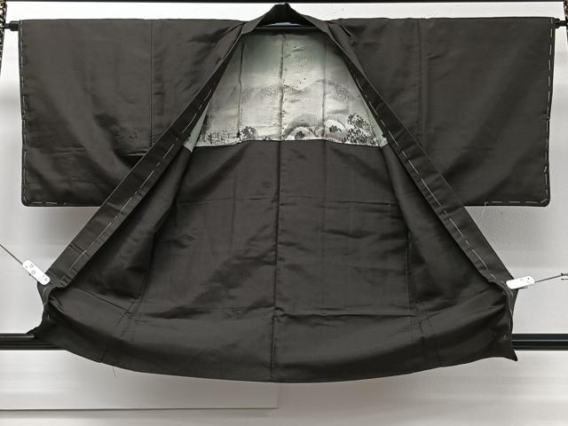 平和屋着物■男性　紬　アンサンブル　格子　正絹　逸品　CABD3081xi