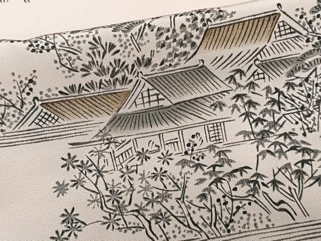 平和屋着物■上質な小紋 風景文 正絹 逸品 CABD3084xi