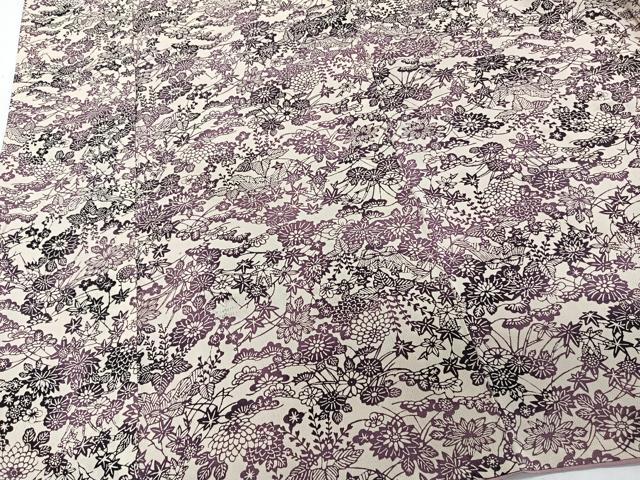 平和屋着物■上質な小紋 型染め 草花文 正絹 逸品 CABD3086xi