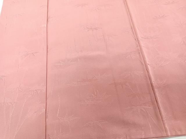 平和屋着物■上質な色無地 笹竹地紋 桃色 正絹 逸品 CABD3091xi