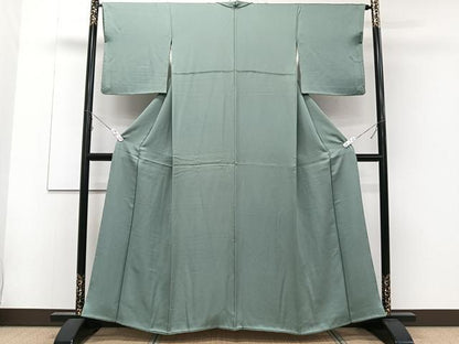 平和屋着物■上質な色無地　深川鼠色　正絹　逸品　CABD3099xi