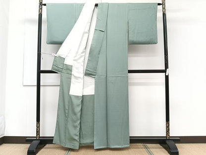 平和屋着物■上質な色無地　深川鼠色　正絹　逸品　CABD3099xi