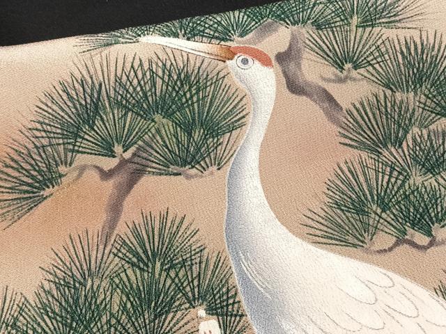 平和屋着物■豪華黒留袖 作家物 枝松梅文 鶴 暈し染め 金彩 正絹 逸品 CABD3105xi