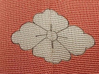 平和屋着物■上質な色無地 絵霞花地紋 鉛丹色 正絹 逸品 CABD3116xi