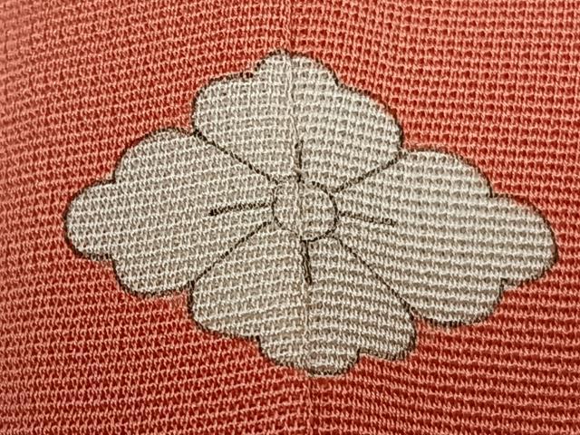 平和屋着物■上質な色無地 絵霞花地紋 鉛丹色 正絹 逸品 CABD3116xi