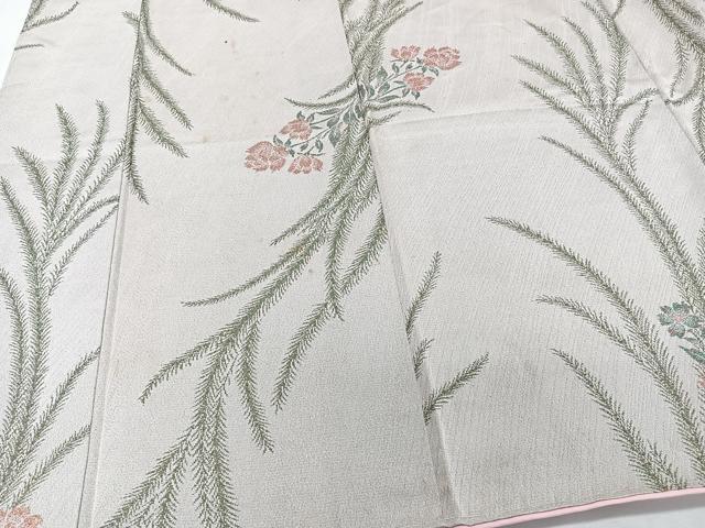 平和屋着物■上質な小紋　寿光織　草花文　金銀糸　正絹　逸品　CABD3136xi