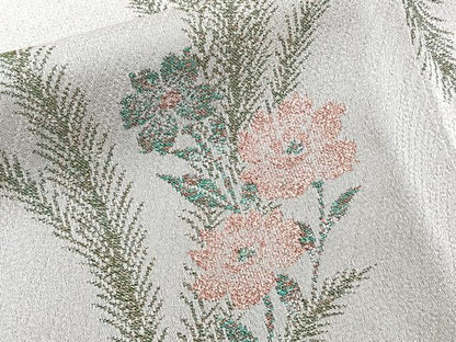 平和屋着物■上質な小紋　寿光織　草花文　金銀糸　正絹　逸品　CABD3136xi