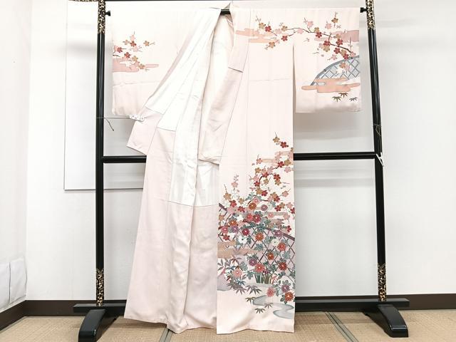 平和屋着物■訪問着 籬枝花文 金銀彩 正絹 逸品 CABD3138xi