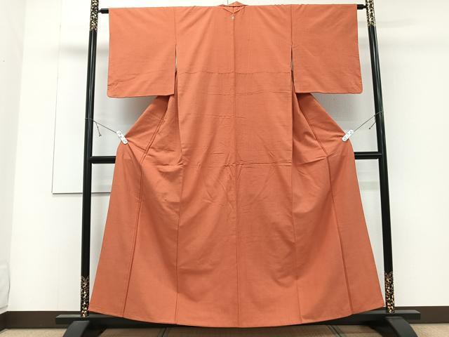 平和屋着物■上質な紬　樺色　正絹　逸品　CABD3142xi
