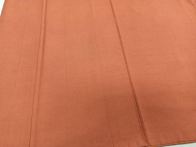 平和屋着物■上質な紬　樺色　正絹　逸品　CABD3142xi