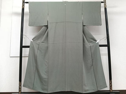 平和屋着物■上質な色無地　灰汁色　正絹　逸品　CABD3144xi