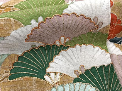 平和屋着物■豪華黒留袖　駒刺繍　尾長鳥枝松梅文　金彩　正絹　逸品　CABD3152xi