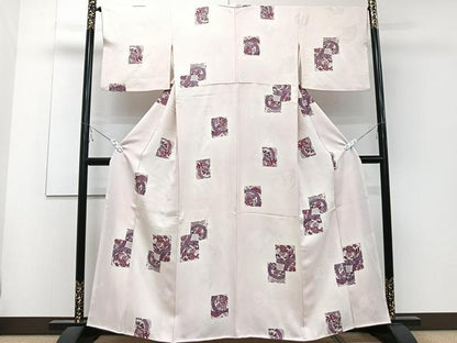 平和屋着物■上質な小紋 破れ色紙松花蝶文 暈し染め 正絹 逸品 CABD3153xi