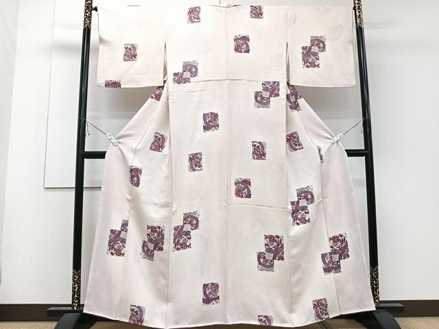 平和屋着物■上質な小紋 破れ色紙松花蝶文 暈し染め 正絹 逸品 CABD3153xi