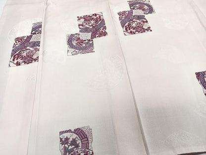 平和屋着物■上質な小紋 破れ色紙松花蝶文 暈し染め 正絹 逸品 CABD3153xi