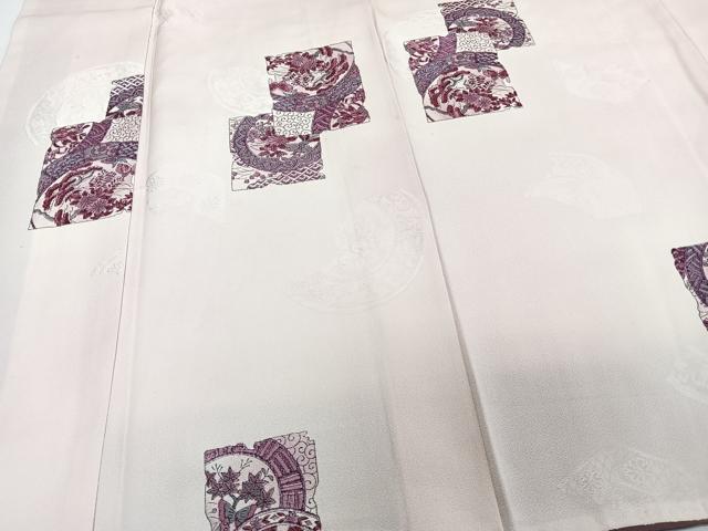平和屋着物■上質な小紋 破れ色紙松花蝶文 暈し染め 正絹 逸品 CABD3153xi