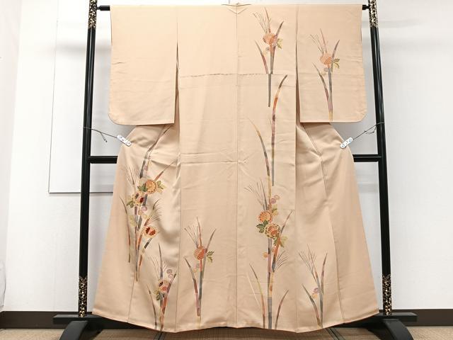 平和屋着物■訪問着 刺繍 草花文 正絹 逸品 CABD3157xi