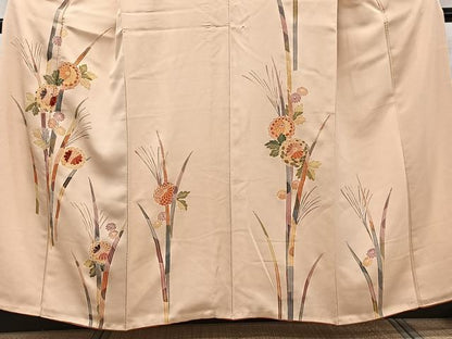平和屋着物■訪問着 刺繍 草花文 正絹 逸品 CABD3157xi