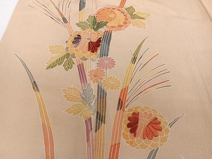 平和屋着物■訪問着 刺繍 草花文 正絹 逸品 CABD3157xi