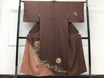 平和屋着物■訪問着 雪輪花文 金銀彩 正絹 逸品 CABD3158xi