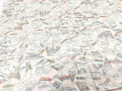 平和屋着物■上質な小紋　絵巻風景文　正絹　逸品　CABD3166xi