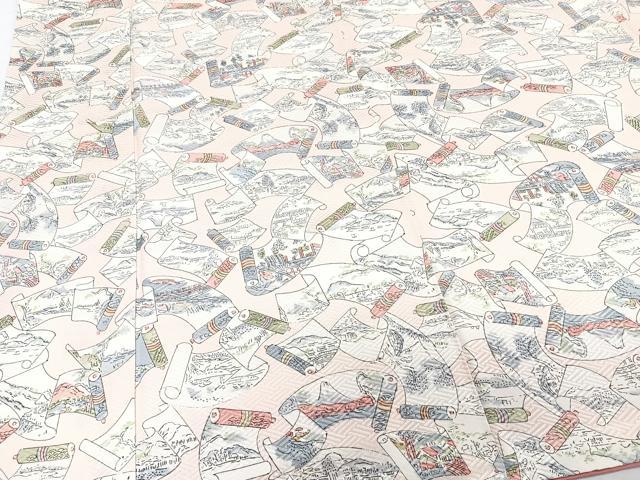 平和屋着物■上質な小紋　絵巻風景文　正絹　逸品　CABD3166xi