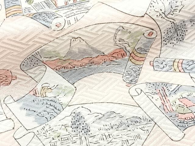 平和屋着物■上質な小紋　絵巻風景文　正絹　逸品　CABD3166xi