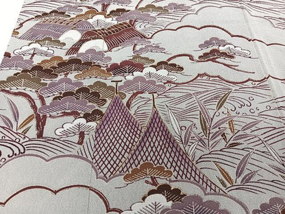 平和屋着物■訪問着　雲重ね枝松風景文　金彩　正絹　逸品　CABD3171xi