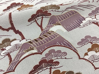 平和屋着物■訪問着　雲重ね枝松風景文　金彩　正絹　逸品　CABD3171xi