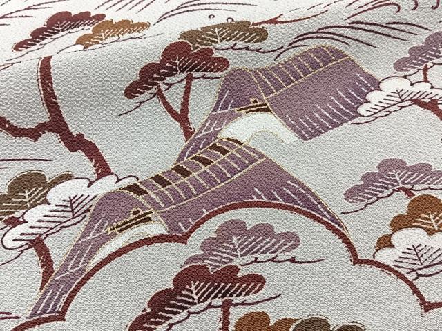 平和屋着物■訪問着　雲重ね枝松風景文　金彩　正絹　逸品　CABD3171xi