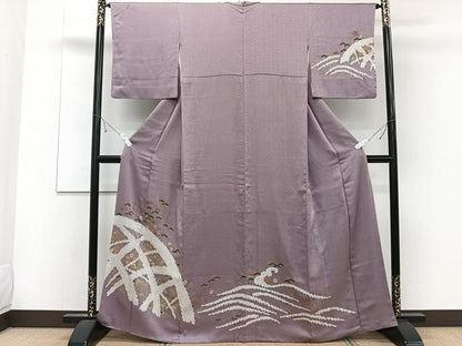 平和屋着物■訪問着　絞り　籬花松文　金彩　正絹　逸品　CABD3180xi