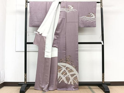 平和屋着物■訪問着　絞り　籬花松文　金彩　正絹　逸品　CABD3180xi