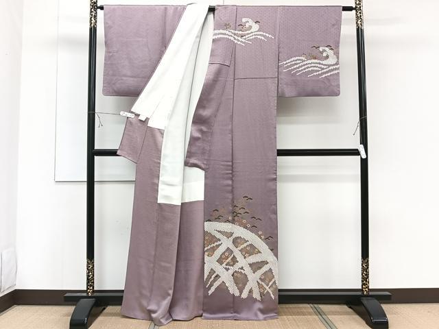 平和屋着物■訪問着　絞り　籬花松文　金彩　正絹　逸品　CABD3180xi