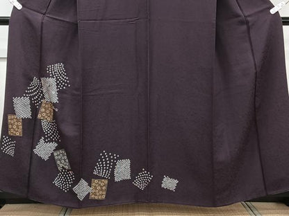 平和屋着物■訪問着　絞り　刺繍　破れ地紙花文　金銀彩　正絹　逸品　CABD3186xi