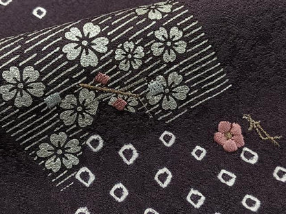 平和屋着物■訪問着　絞り　刺繍　破れ地紙花文　金銀彩　正絹　逸品　CABD3186xi