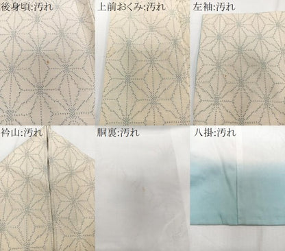 平和屋着物■上質な紬 麻の葉文様 正絹 逸品 CABD3187xi