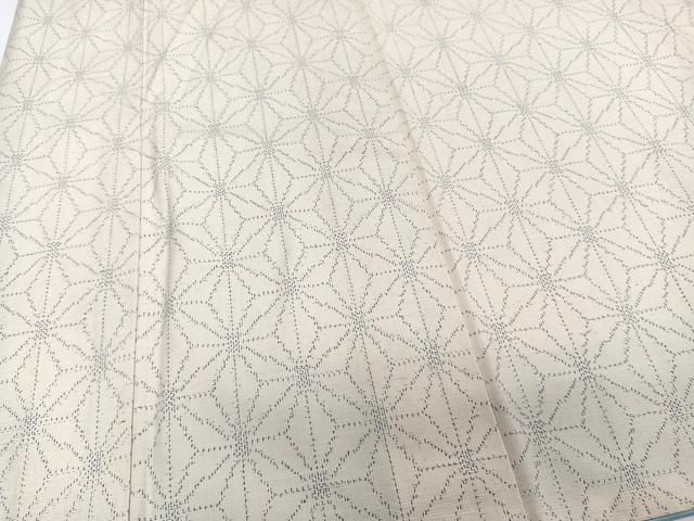 平和屋着物■上質な紬 麻の葉文様 正絹 逸品 CABD3187xi