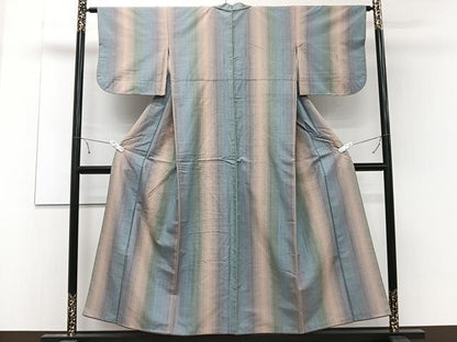 平和屋着物■上質な紬 間道 暈し染め 正絹 逸品 CABD3189xi