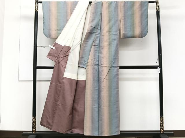 平和屋着物■上質な紬 間道 暈し染め 正絹 逸品 CABD3189xi