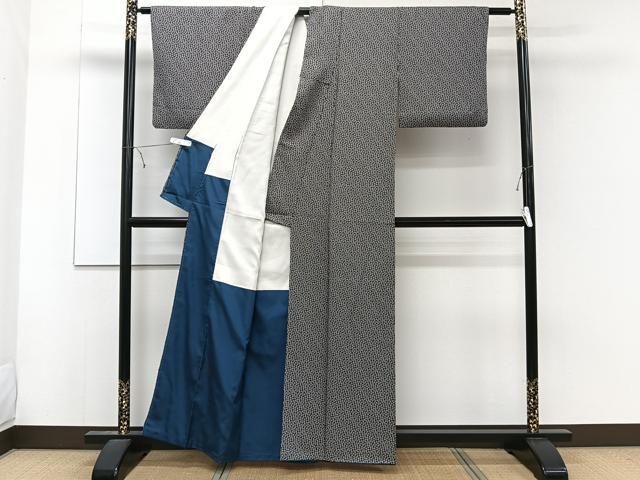 平和屋着物■上質な小紋　小花尽くし　黒地　正絹　逸品　CABD3192xi
