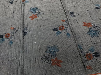 平和屋着物■上質な紬 草花文 正絹 逸品 CABD3196xi
