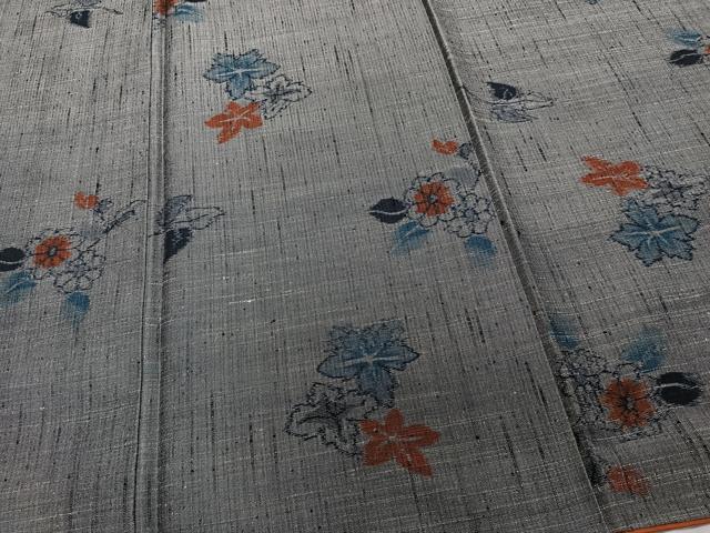 平和屋着物■上質な紬 草花文 正絹 逸品 CABD3196xi