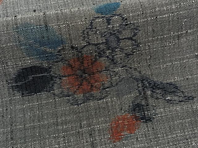 平和屋着物■上質な紬 草花文 正絹 逸品 CABD3196xi