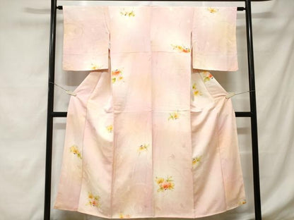 平和屋着物■上質な小紋　手描き　枝花文　暈し染め　正絹　逸品　CABD3201ev