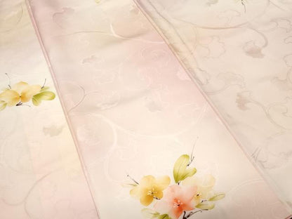 平和屋着物■上質な小紋　手描き　枝花文　暈し染め　正絹　逸品　CABD3201ev