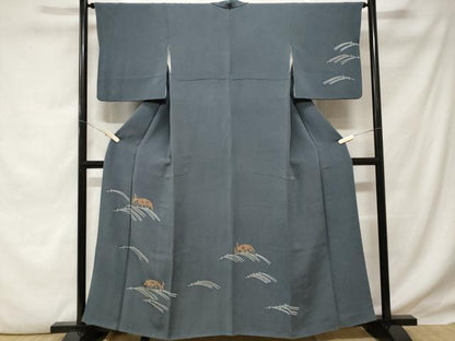 平和屋着物■訪問着　溢れ松葉文　金彩　鬼しぼ縮緬　正絹　逸品　CABD3214ev