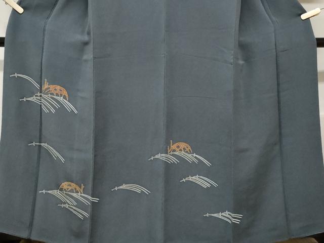 平和屋着物■訪問着　溢れ松葉文　金彩　鬼しぼ縮緬　正絹　逸品　CABD3214ev